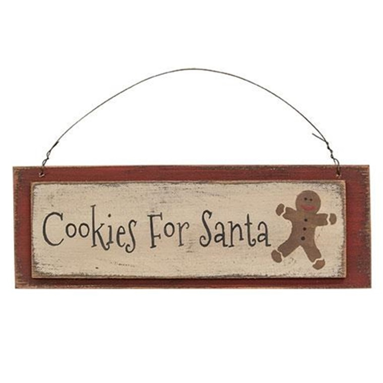 *Cookies For Santa Distressed Wooden Layered Sign G12864 By CWI Gifts