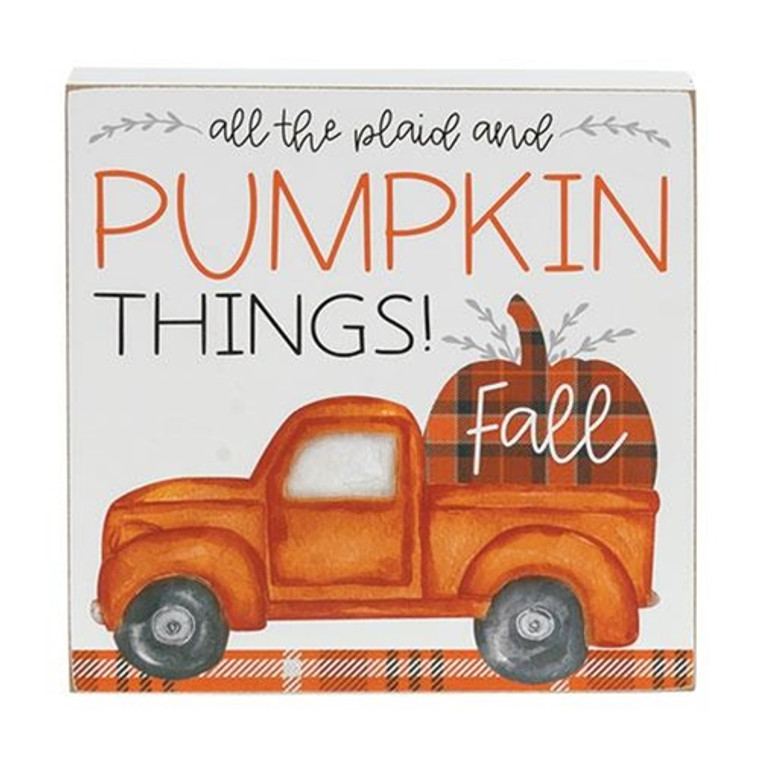 *All The Plaid And Pumpkin Things Box Sign G36140 By CWI Gifts