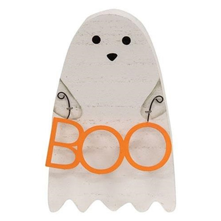 *Boo Ghost Wood Sitter GHY04029 By CWI Gifts