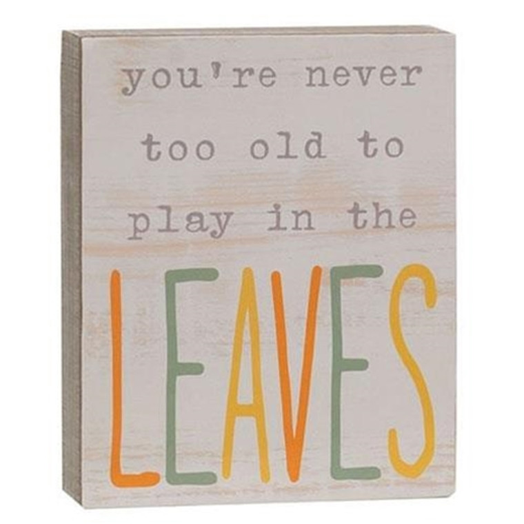 *Play In The Leaves Wood Block GHY04034 By CWI Gifts