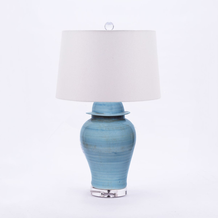 Lake Blue Porcelain Temple Jar Table Lamp - Medium L1476M-LB By Legend Of Asia