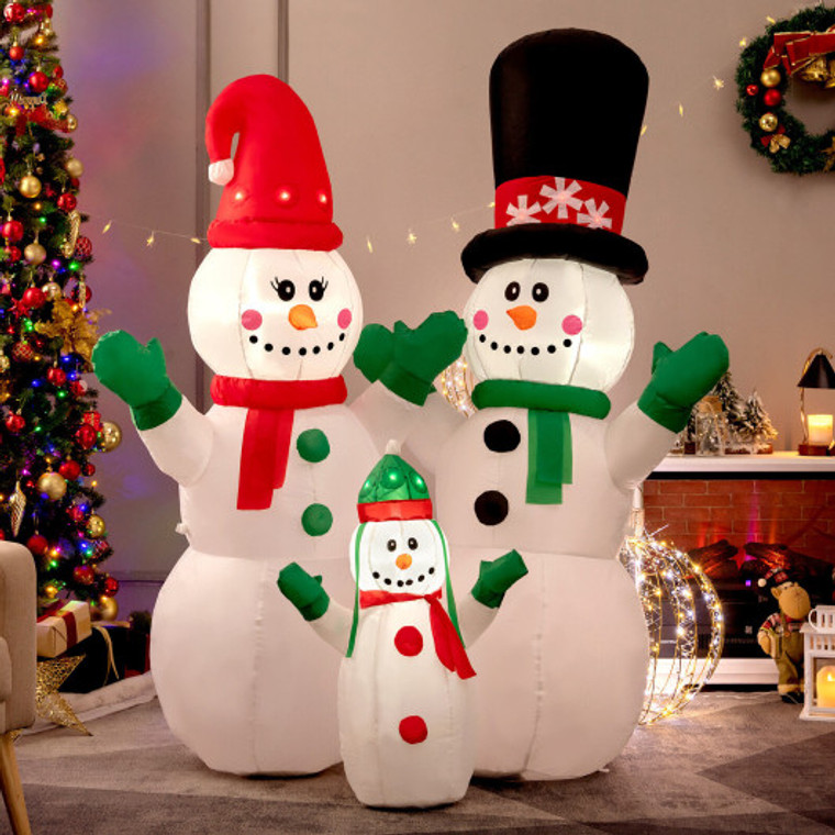 6 Feet Inflatable Christmas Snowman Decoration With Led And Air Blower CM24092US