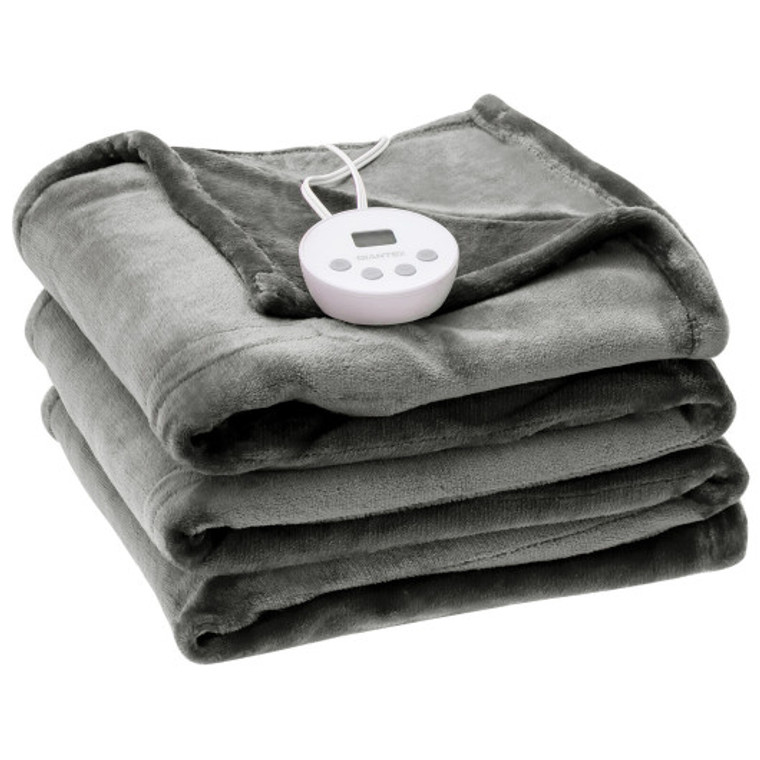 62" X 84" Twin Size Electric Heated Throw Blanket With Timer-Gray EP25421US-GR