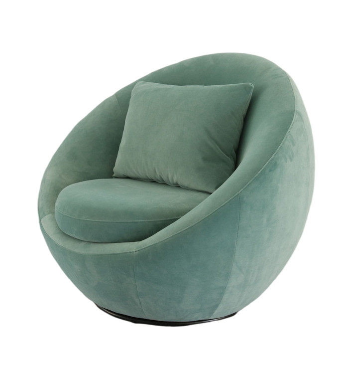 VIG Furniture VGMFOC-284-BLU-CH Modrest Gypsum - Modern Teal Swivel Accent Chair