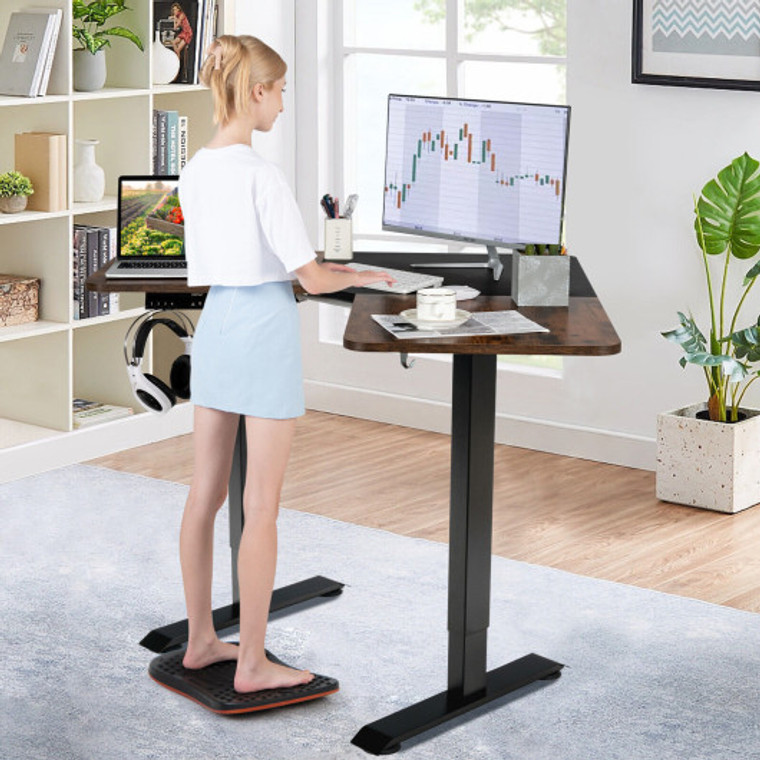 Anti Fatigue Wobble Balance Board Mat With Massage Points For Standing Desk-Black JS10026BK