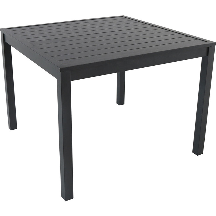 Naples 38" Aluminum Slat Square Table - Grey NAPDNSQTBL-GRY