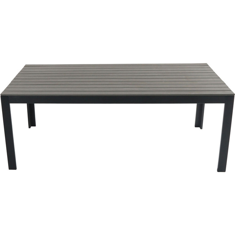 Tucson Aluminum Faux Wood Top Table - Grey TUCSDNTBL