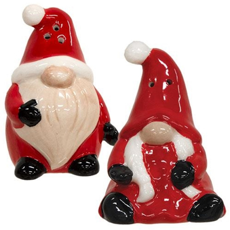 Set Of 2 Mr. & Mrs. Santa Gnome Salt & Pepper Shakers G112754 By CWI Gifts