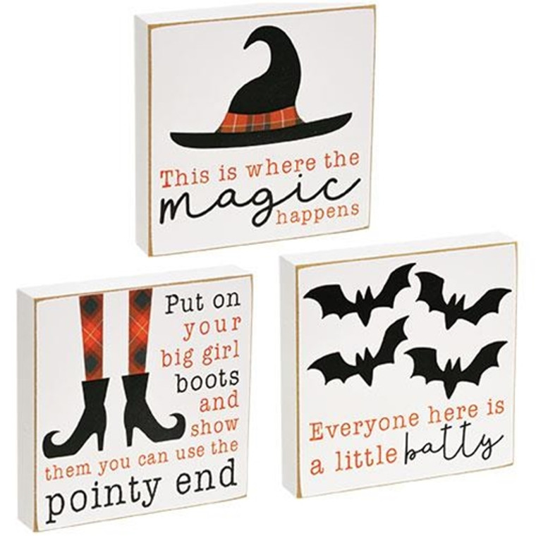 Pointy End Square Block 3 Asstd. (Pack Of 3) G36136 By CWI Gifts