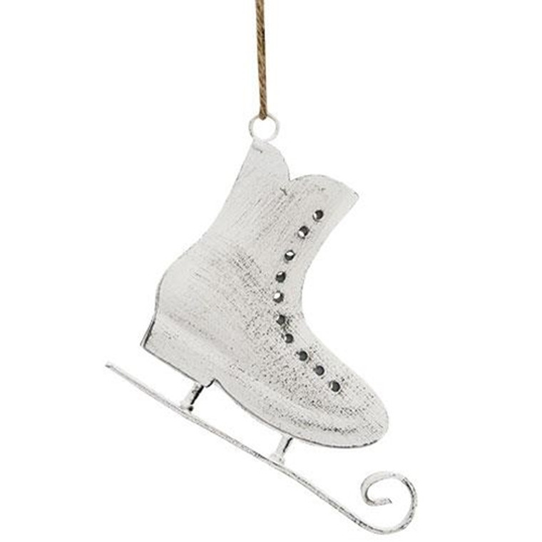 Shabby Chic Metal Ice Skate Ornament G90741W By CWI Gifts
