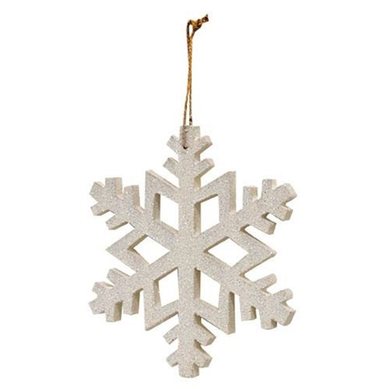 White Glitter Snowflake Ornament GRJA2754 By CWI Gifts