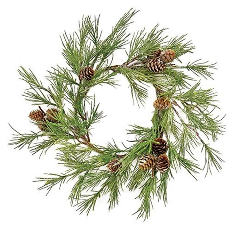 *Glittered Woodland Pine Wreath 14" GRJA4239 By CWI Gifts