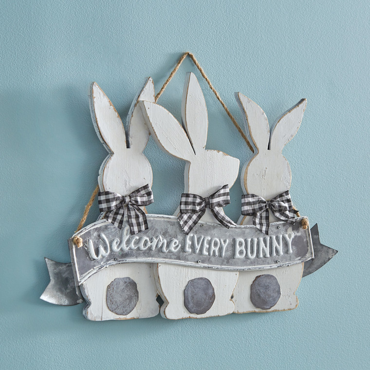 CTW Home Welcome Every Bunny Wall Hanging 440283