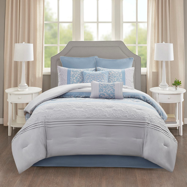 Ramsey Embroidered 8 Piece Comforter Set - Queen 5DS10-0252 By Olliix