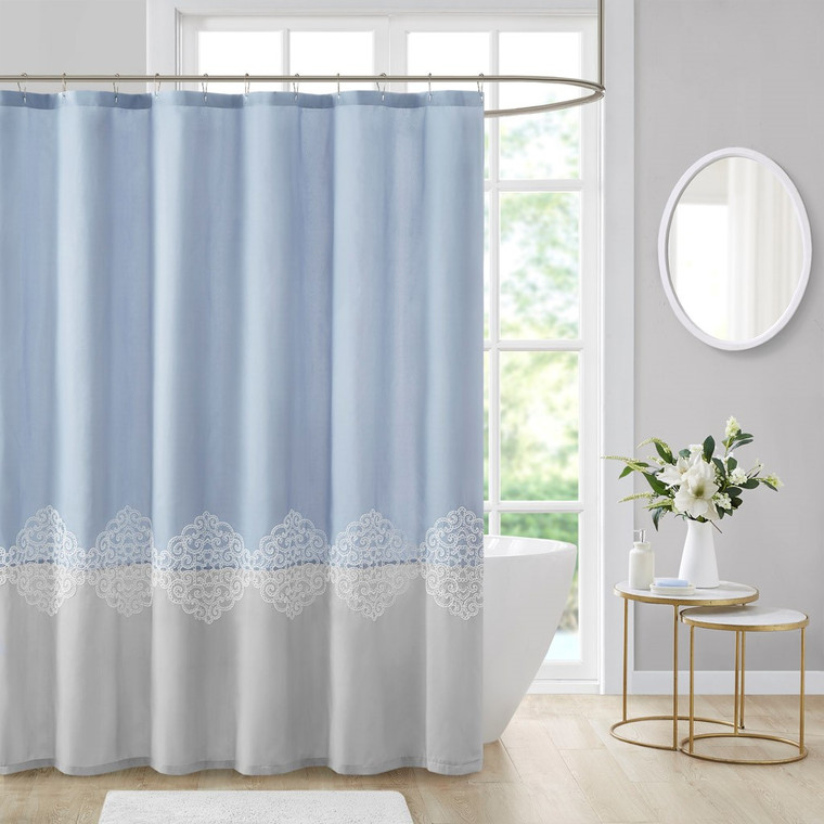 Panache Pieced And Embroidered Shower Curtain MP70-8168 By Olliix