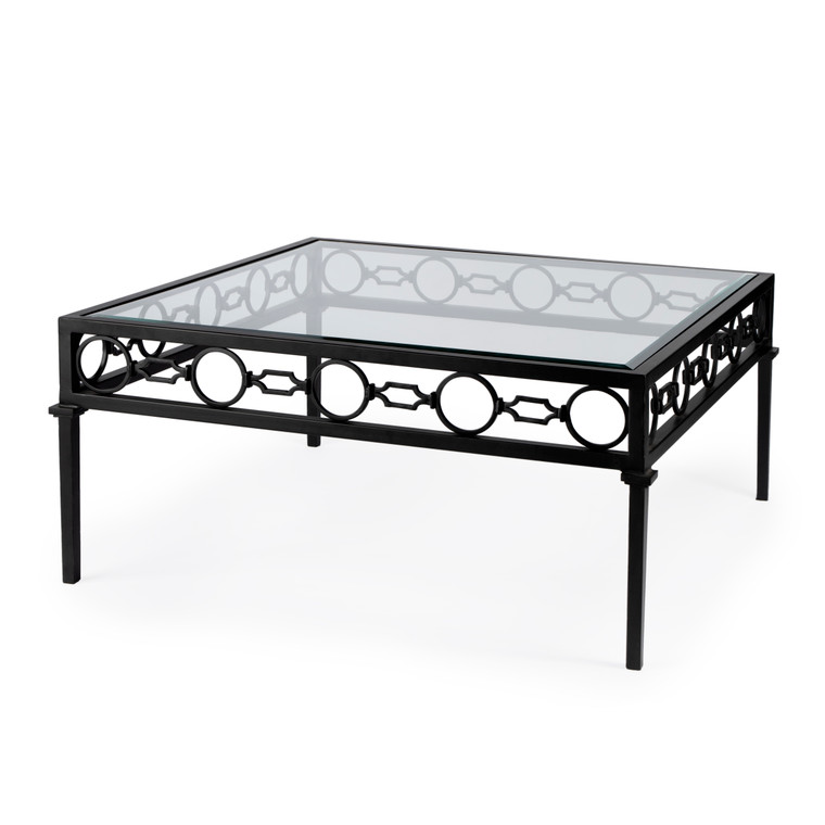 Butler Southport Iron Upholstered Outdoor Coffee Table, Black 5663437 "Special"