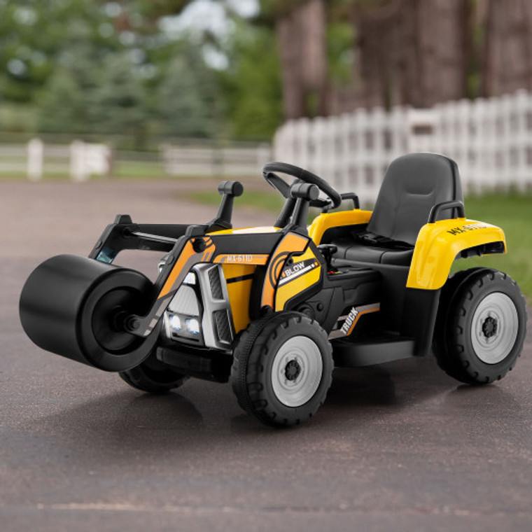 12V Kids Ride On Road Roller With 2.4G Remote Control-Yellow TQ10104US-YW