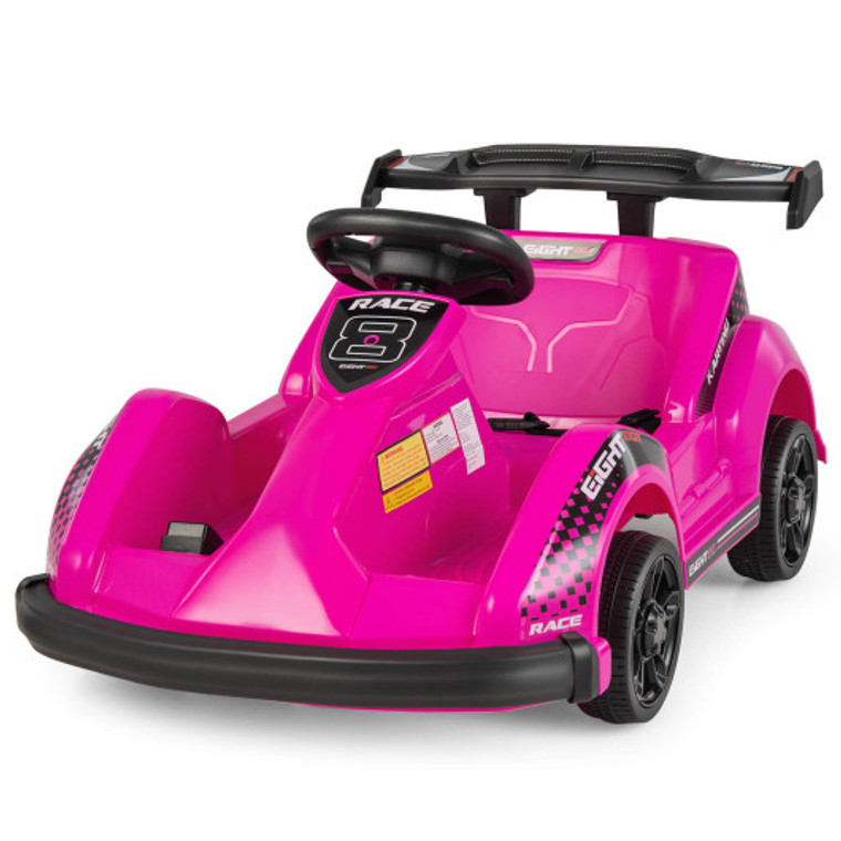 6V Kids Ride On Go Cart With Remote Control And Safety Belt-Pink TQ10105US-PI