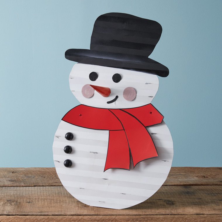 CTW Home Leaning Corrugated Snowman 370917