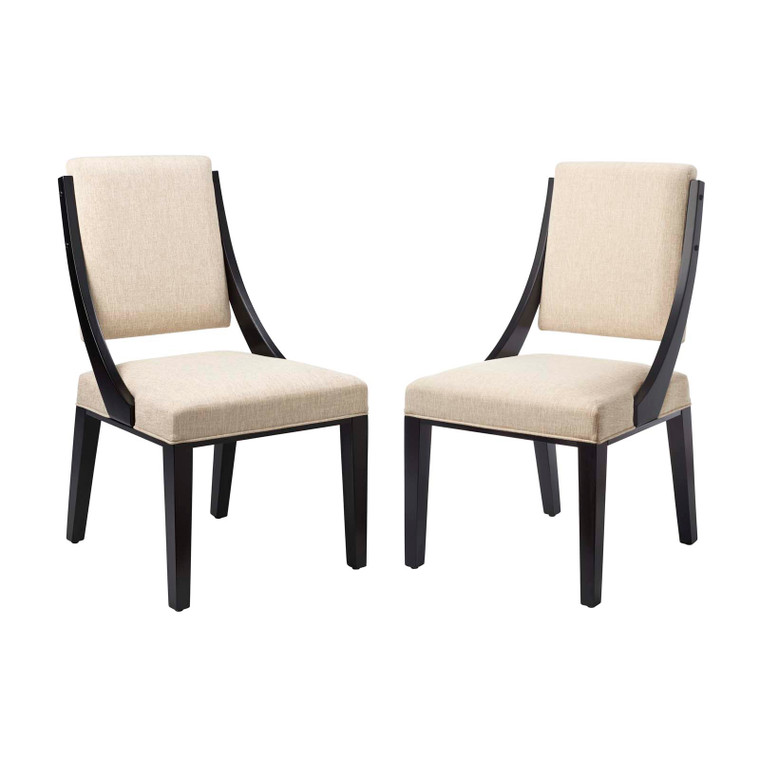 Cambridge Upholstered Fabric Dining Chairs - Set Of 2 - Beige EEI-4553-BEI By Modway Furniture