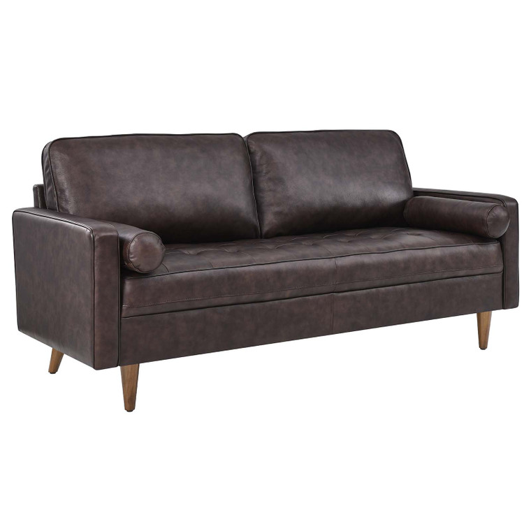 Valour Leather Sofa - Brown EEI-4633-BRN By Modway Furniture