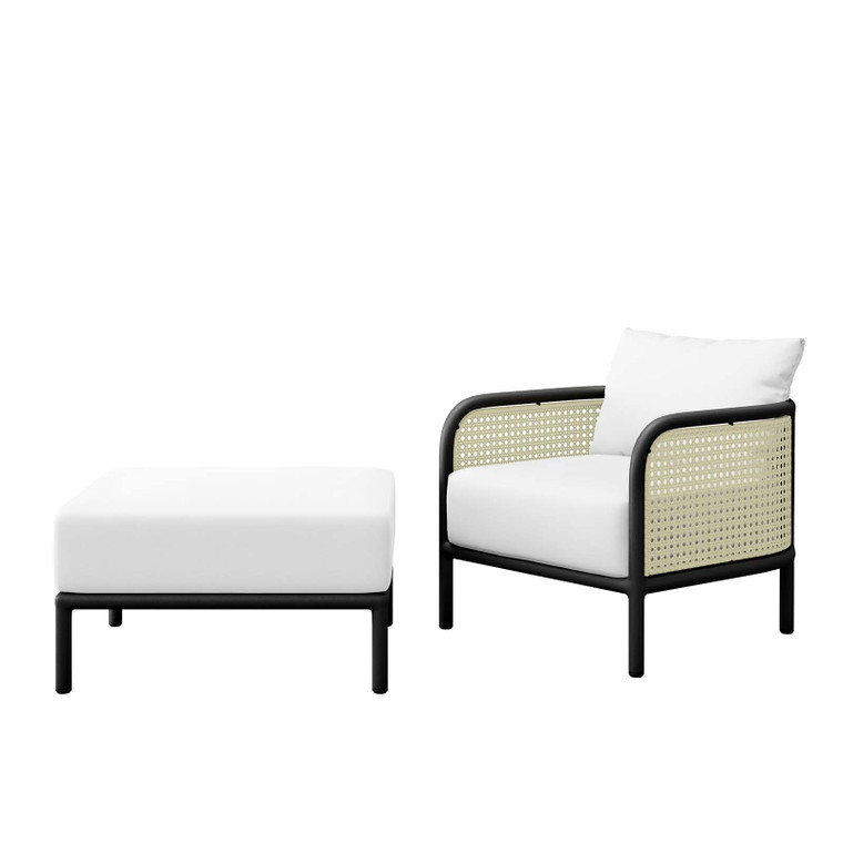 Hanalei 2-Piece Outdoor Patio Furniture Set - Ivory White EEI-5763-IVO-WHI By Modway Furniture