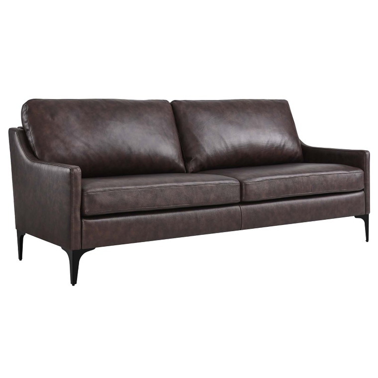 Corland Leather Sofa - Brown EEI-6018-BRN By Modway Furniture