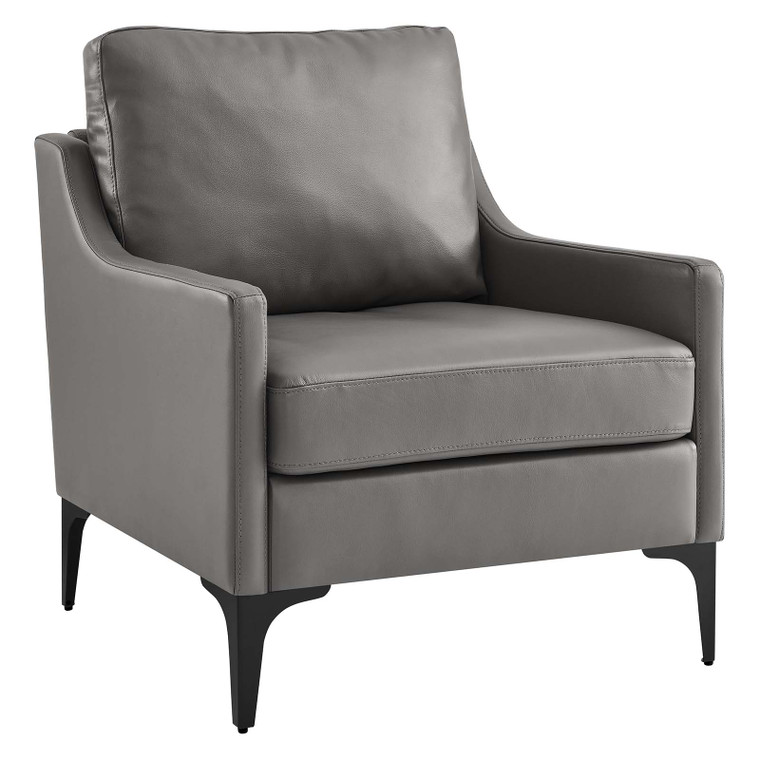 Corland Leather Armchair - Gray EEI-6022-GRY By Modway Furniture