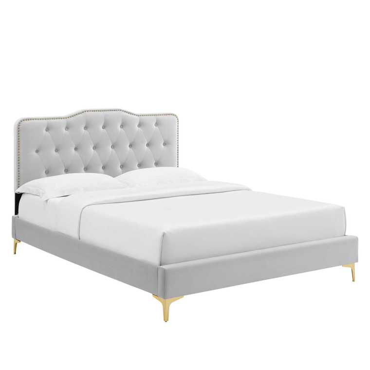 Amber King Platform Bed - Light Gray MOD-6784-LGR By Modway Furniture