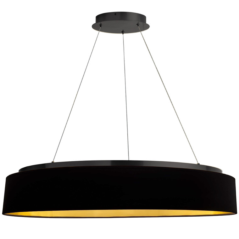 Dainolite 63 Wattage Chandelier, Metal Black With Black Shade CIR-3463C-MB-698