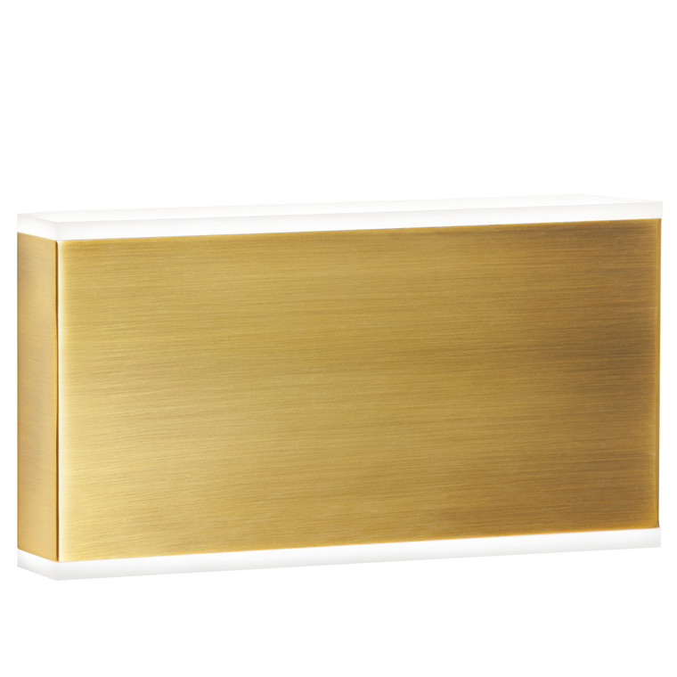 Dainolite 20 Wattage Wall Sconce, Aged Brass With Frosted Acrylic Diffuser EMY-105-20W-AGB