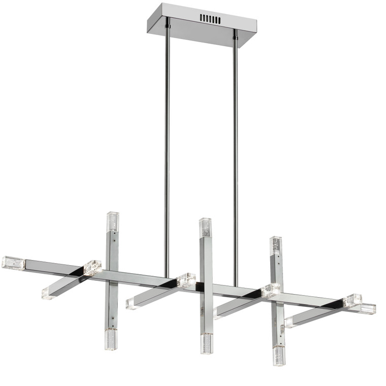 Dainolite 48 Wattage Horiz Chandelier, Polished Chrome With Acrylic Diffuser FCS-4064HC-PC