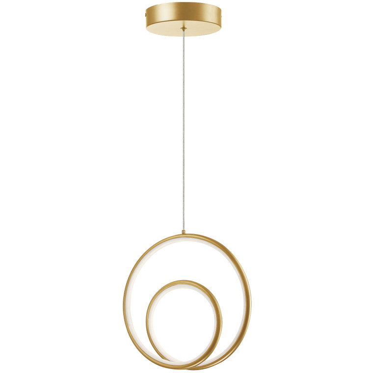 Dainolite 20 Wattage Pendant, Aged Brass With White Silicone Diffuser GBL-1222LEDP-AGB