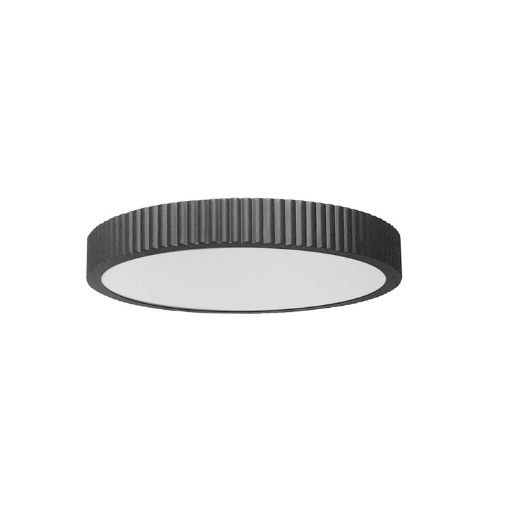 Dainolite 30 Wattage Flushmount, Metal Black With White Acrylic Diffuser NBO-1830LEDFH-MB