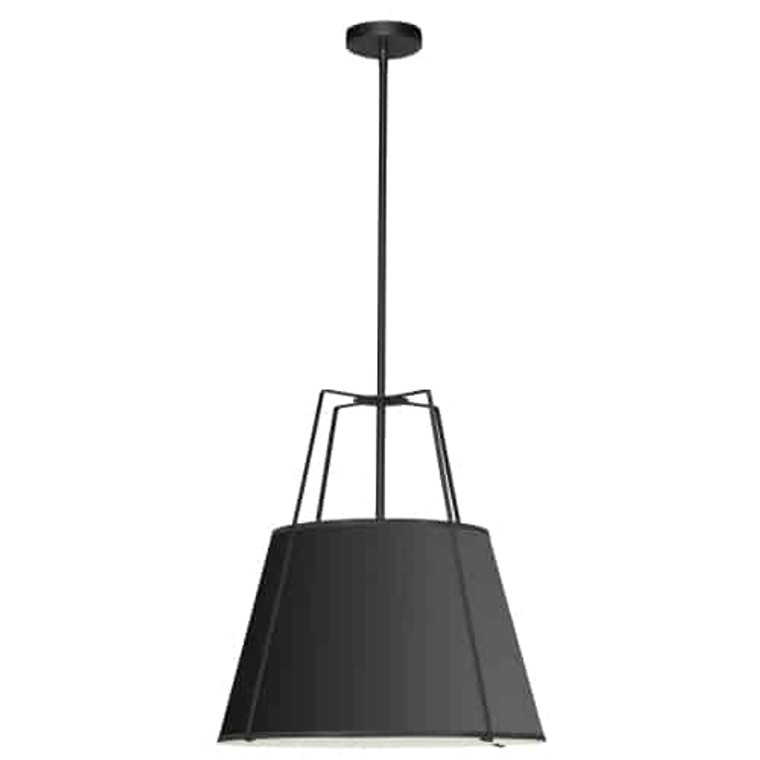 Dainolite 3 Light Trapezoid Pendant Black Shade With 790 Diffuser TRA-331P-BK