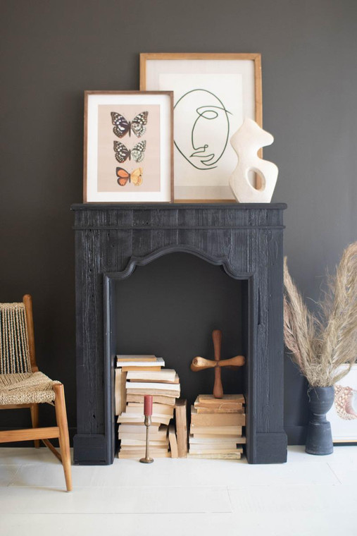 Wooden Mantle - Black CMY1008 By Kalalou