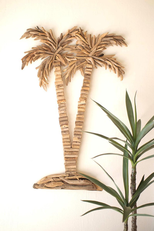 Driftwood Palm Trees Wall Art DWA1013 By Kalalou