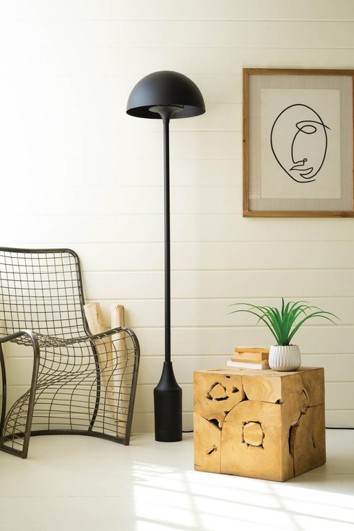 Floor Lamp - Black With Dome Shade NEP1098 By Kalalou