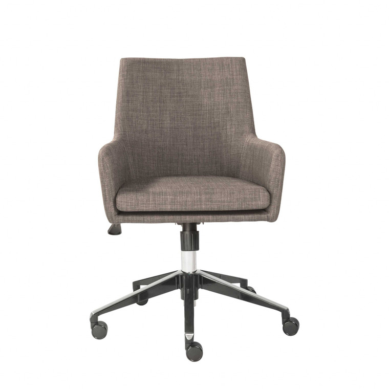 Homeroots 25.60" X 26.97" X 38.98" Office Chair In Dark Gray With Polished Aluminum Base 370504