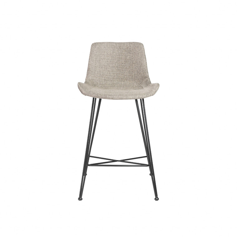 Homeroots Tweed Light Gray And Black Counter Stool 400566