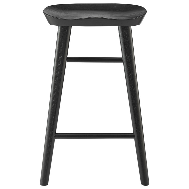 Homeroots 26" Black Solid Wood Counter Stool 400619