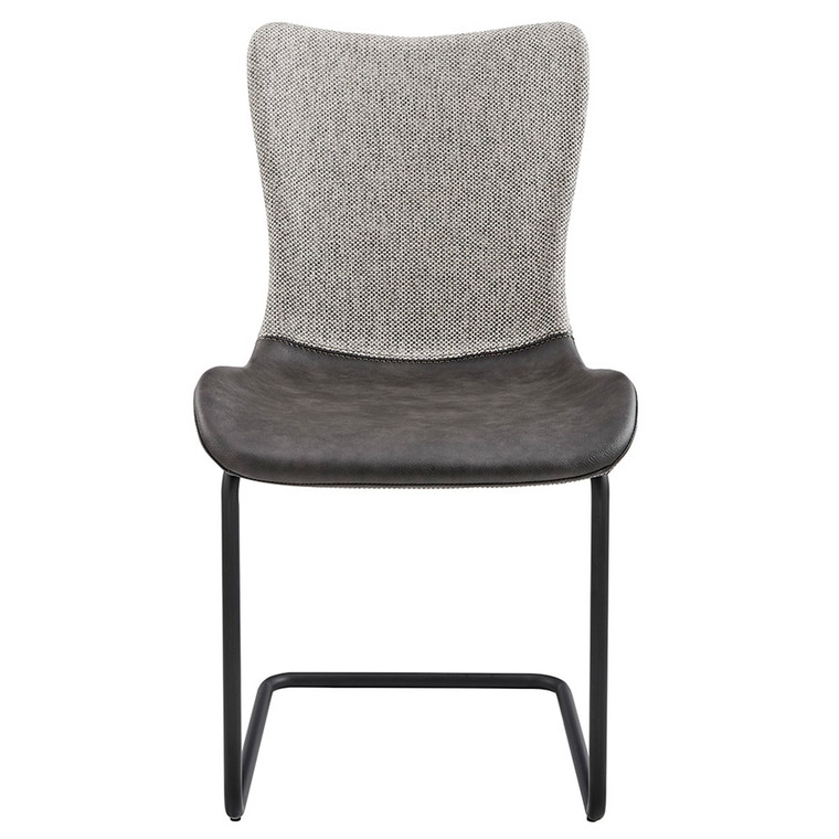 Homeroots Set Of Two Gray Metro Mix Cantilever Dining Chairs 400692