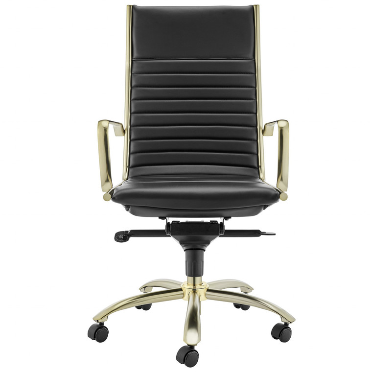 Homeroots Executive Black And Gold High Back Office Chair 400774