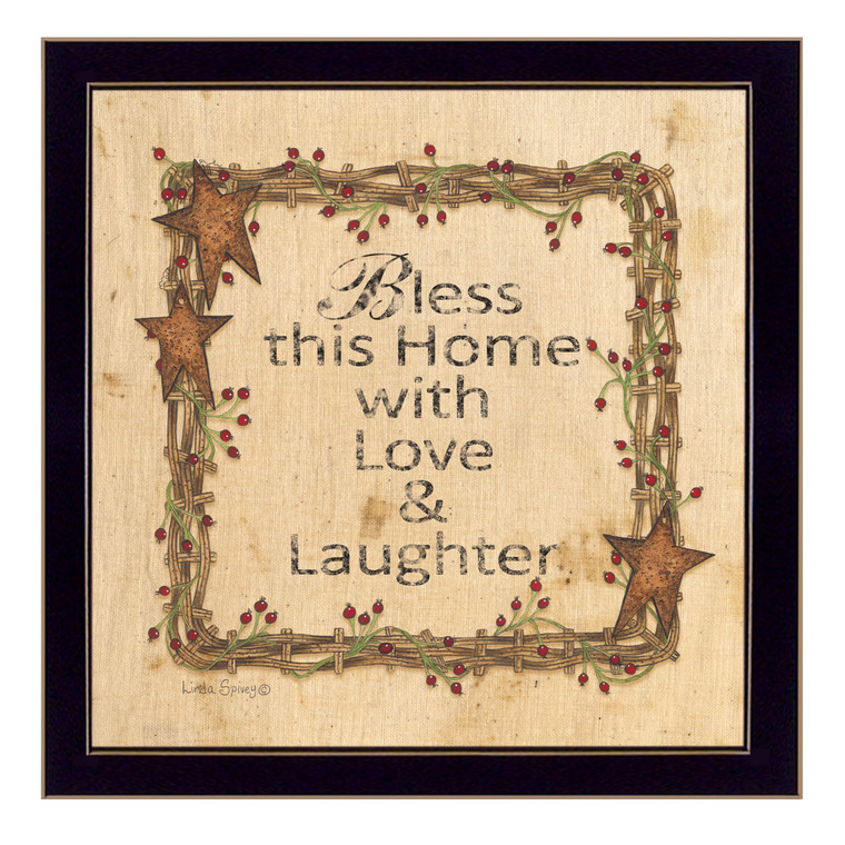Homeroots Bless This Home 2 Black Framed Print Wall Art 405145