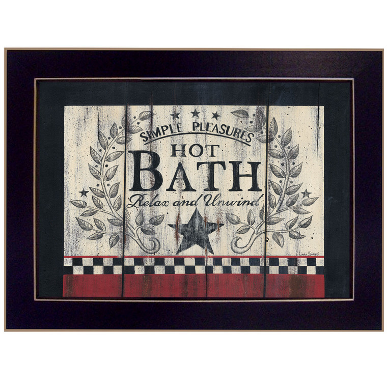Homeroots Hot Bath 3 Black Framed Print Wall Art 405157