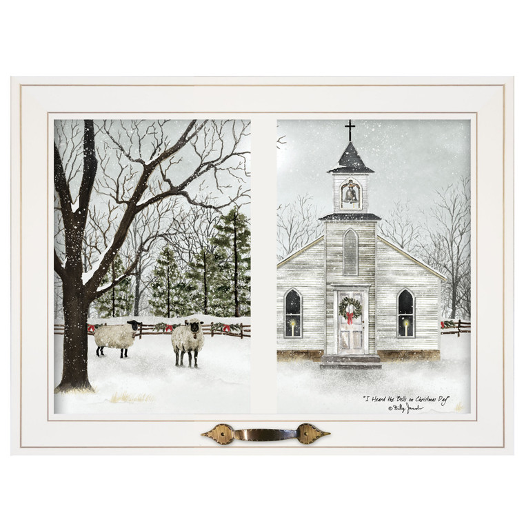 Homeroots I Heard The Bells On Christmas Day 1 White Framed Print Wall Art 406231