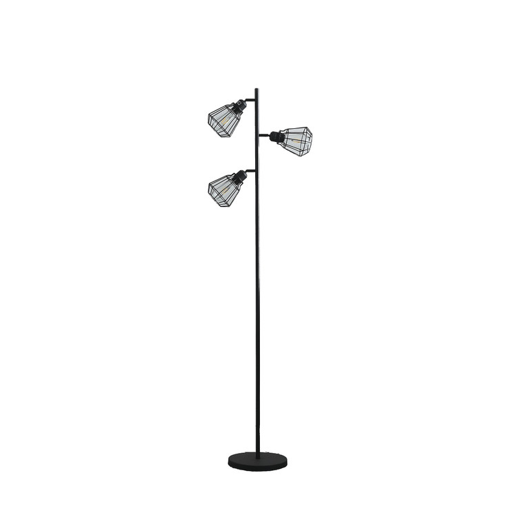 Homeroots 66" Black Three Light Tree Floor Lamp Set 468807