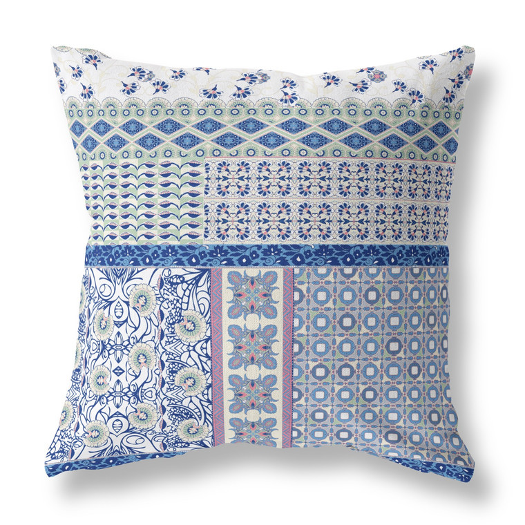 Homeroots 28" Blue Lavender Patch Indoor Outdoor Throw Pillow 470527