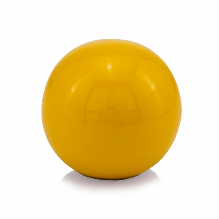 Homeroots 4" Yellow Metal Decorative Orb 480021