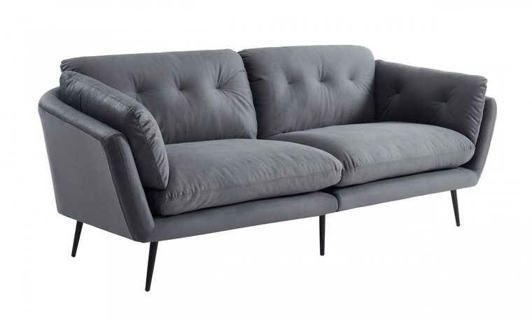 Homeroots Modern 84" Grey Sofa With Two Cushions 480916